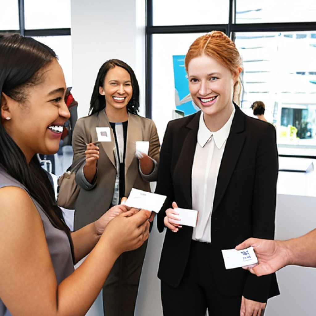 **

A diverse group of people participating in a networking event in New Zealand, with business cards being exchanged and smiles all around. Focus on a modern, bright office space setting.

**